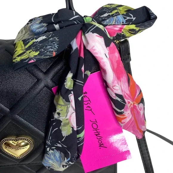 Betsey Johnson Top Handle Scarf Satchel - Picture 6 of 8